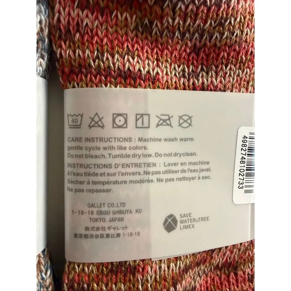 Anonymous ISM Socks Crew Made in Japan Cashmere Blend One Size Fits Most 2 Pair